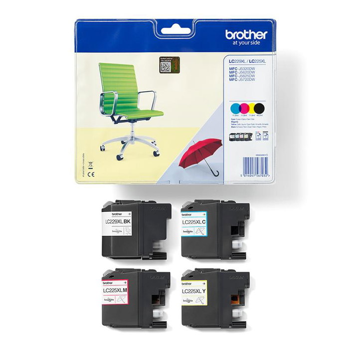 Brother Tinta LC-229XL Kit Pack Negro y Color (LC229XL/LC229XLVALBP) para Impresoras Brother