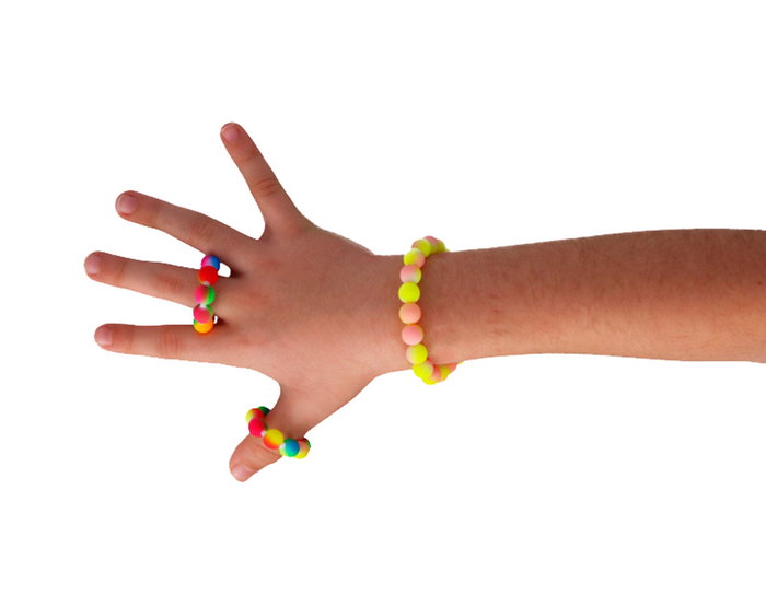 Innspiro Bote de 800 Cuentas de Plástico Redondas Multicolor Flúor 8mm