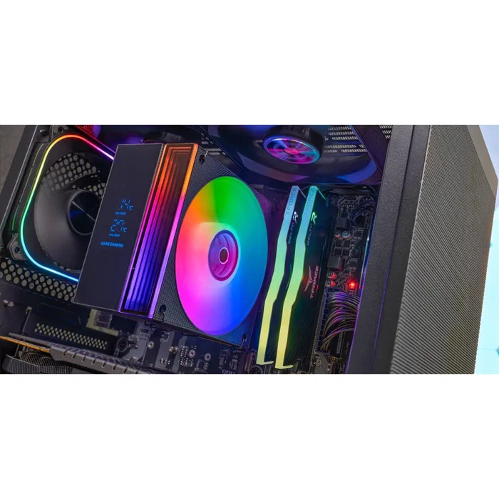 Mars Gaming MCPU-LCD Ventilador CPU Refrigerador de Aire con Pantalla LCD, ARGB, 6 Heatpipes, 300W TDP, 120mm, Compatible con Intel y AMD