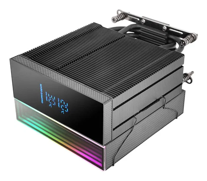 Mars Gaming MCPU-LCD Ventilador CPU Refrigerador de Aire con Pantalla LCD, ARGB, 6 Heatpipes, 300W TDP, 120mm, Compatible con Intel y AMD