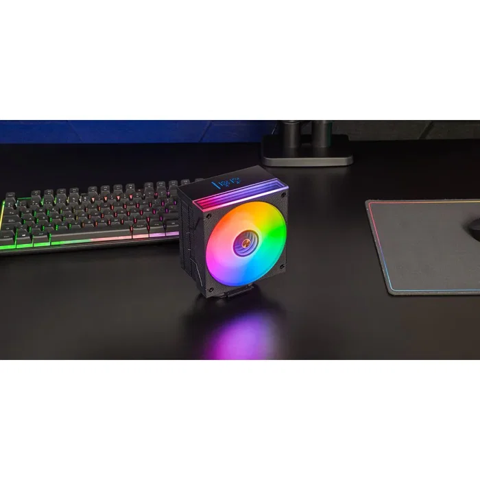 Mars Gaming MCPU-LCD Ventilador CPU Refrigerador de Aire con Pantalla LCD, ARGB, 6 Heatpipes, 300W TDP, 120mm, Compatible con Intel y AMD