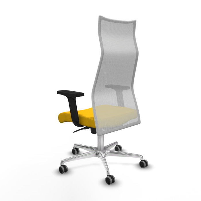 PIQUERAS Y CRESPO Sillón Albacete con mecanismo Sincro, Tela Amarillo y Malla Blanco PIQUERAS Y CRESPO Sillón Albacete con mecanismo Sincro, Tela Amarillo y Malla Blanco