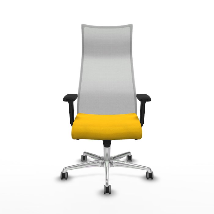 PIQUERAS Y CRESPO Sillón Albacete con mecanismo Sincro, Tela Amarillo y Malla Blanco PIQUERAS Y CRESPO Sillón Albacete con mecanismo Sincro, Tela Amarillo y Malla Blanco
