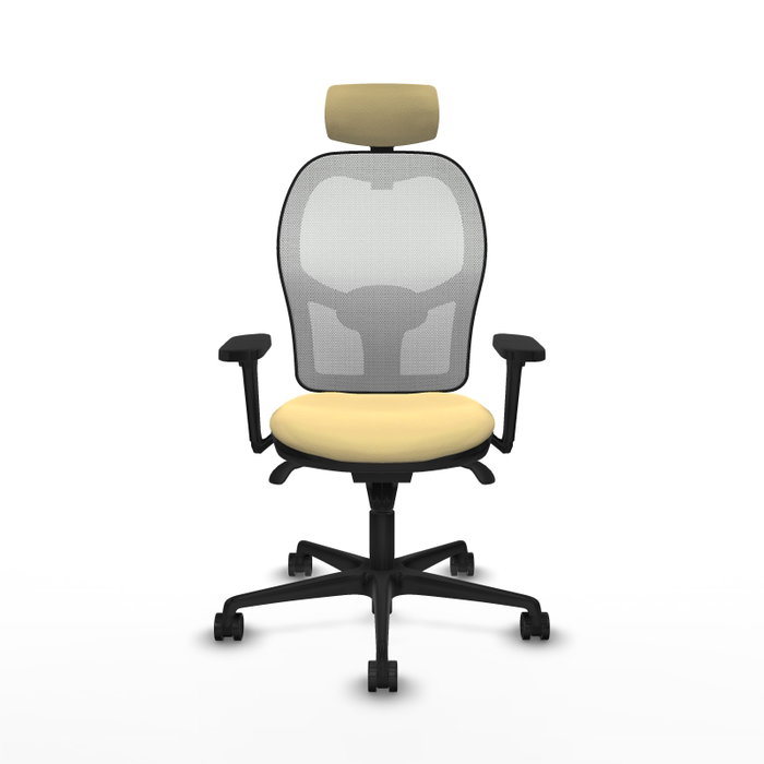 PIQUERAS Y CRESPO Silla de oficina Jorquera con mecanismo Sincro, Crema y Blanco PIQUERAS Y CRESPO Silla de oficina Jorquera con mecanismo Sincro, Crema y Blanco