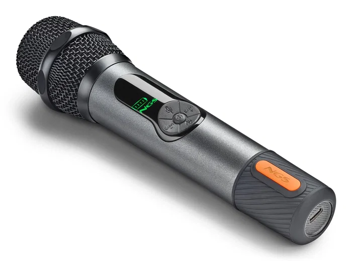 NGS Singer Star Duo - Pack de 2 Micrófonos Inalámbricos Profesionales para Karaoke, Negro, RF 2.4GHz, Hasta 30h Autonomía