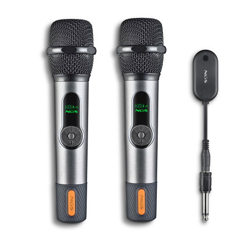 NGS Singer Star Duo Pack de 2 Micrófonos Inalámbricos Negro