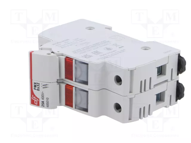 DF ELECTRIC Portafusibles PMX de 2 polos, 25A, 8x32mm para raíl DIN DF ELECTRIC Portafusibles PMX de 2 polos, 25A, 8x32mm para raíl DIN