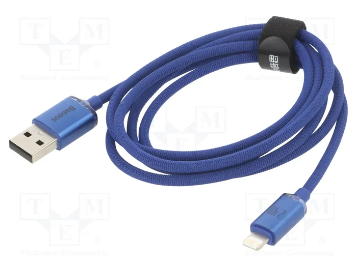 Baseus Lightning - USB-A Crystal Shine 2.4A 1.2m Azul Baseus Lightning - USB-A Crystal Shine 2.4A 1.2m Azul