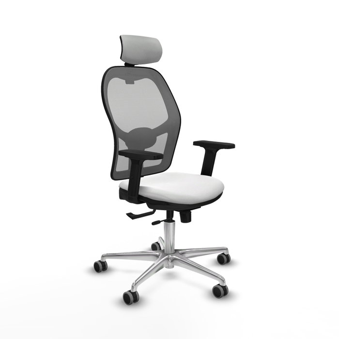 PIQUERAS Y CRESPO Silla de oficina Jorquera con mecanismo Sincro/Traslack Blanco y Gris PIQUERAS Y CRESPO Silla de oficina Jorquera con mecanismo Sincro/Traslack Blanco y Gris