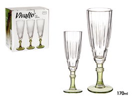 Vivalto Copa Cava Color Verde 170 ml 20 x 6.5 x 6.5 cm (Set de 48)