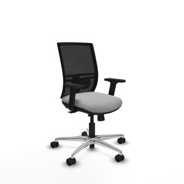 PIQUERAS Y CRESPO Silla de oficina Yunquera con mecanismo Sincro/Traslack, Gris claro y Negro