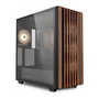 Sharkoon Rebel C70G RGB Black Torre Completa PC, Gabinete Negro con Madera, Vidrio Templado, USB Tipo-C, 4 Ventiladores RGB, ATX/microATX/Mini-ITX, Hasta 40 cm GPU, 360 mm Radiador