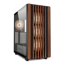 Sharkoon Rebel C70G RGB Black Torre Completa PC, Gabinete Negro con Madera, Vidrio Templado, USB Tipo-C, 4 Ventiladores RGB, ATX/microATX/Mini-ITX, Hasta 40 cm GPU, 360 mm Radiador