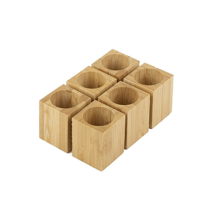 Leone Set 6 Palilleros Bambú 3,5x3,5x4,5 cm
