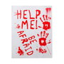 Atosa Pegatina Roja HELP ME con Huellas Sangrientas 42x19 cm