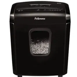 Fellowes 6M Destructora Papel, Minicorte 4x12mm, Destruye 6 Hojas, Negra