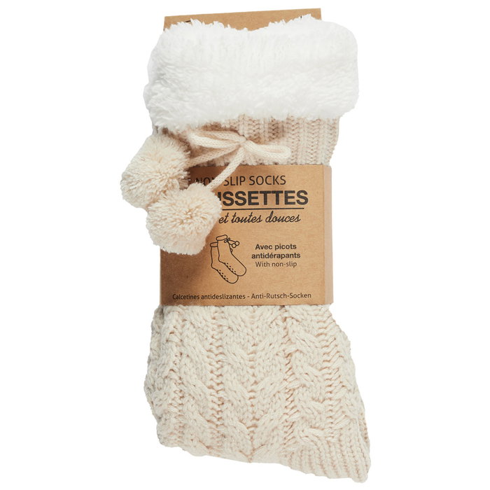 Sensly Par Calcetines con Pompones para Casa, Forro Borreguito y Suela Antideslizante, Talla 36/41 Sensly Par Calcetines con Pompones para Casa, Forro Borreguito y Suela Antideslizante, Talla 36/41