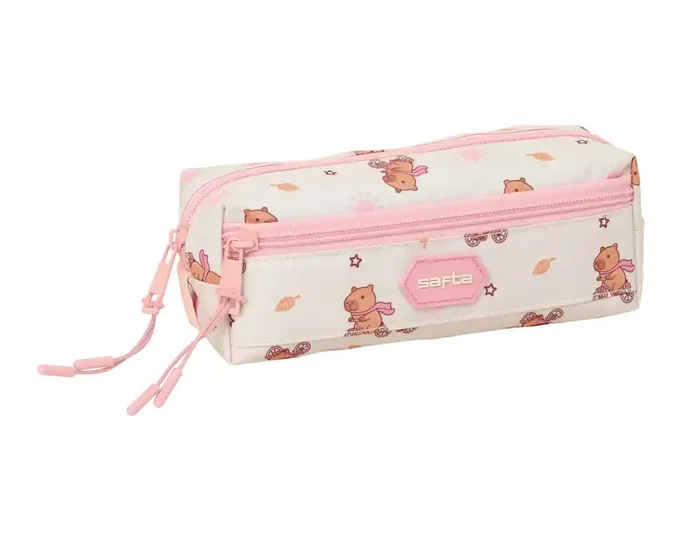 Safta Portatodo Triple Capibara con Goma Elástica 22cm