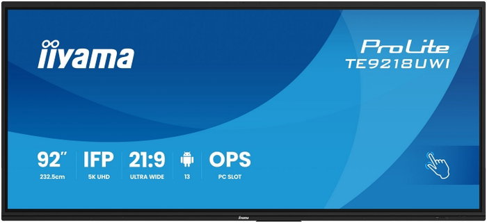 iiyama TE9218UWI-B1AG Pantalla táctil interactiva 91.5 pulg 5K Ultra HD