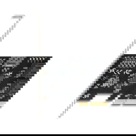 DeLOCK 90890 Controladora PCIe x4 SATA de 5 Puertos con Perfil Bajo y Chip JMicron JMB585, para Windows y Linux