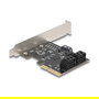 DeLOCK 90890 Controladora PCIe x4 SATA de 5 Puertos con Perfil Bajo y Chip JMicron JMB585, para Windows y Linux