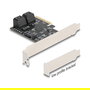 DeLOCK 90890 Controladora PCIe x4 SATA de 5 Puertos con Perfil Bajo y Chip JMicron JMB585, para Windows y Linux