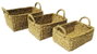 DKD Home Decor Set de 3 Cestas de Seagrass Natural 36x27x19 cm