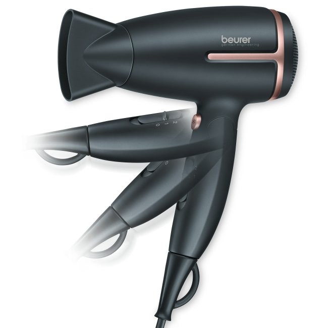 Beurer HC-25 Secador de Viaje Iónico Plegable Negro