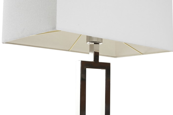 DKD Home Decor Lámpara Sobremesa Moderno Plateado Blanco 23 x 80 x 43 cm
