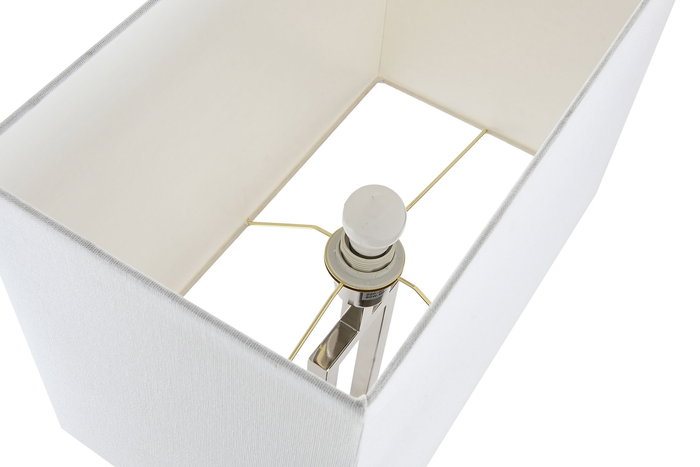 DKD Home Decor Lámpara Sobremesa Moderno Plateado Blanco 23 x 80 x 43 cm