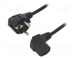 AKYGA Cable de alimentación H03VV-F 3x0,5mm2 Negro 1,5m
