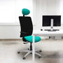 PIQUERAS Y CRESPO Silla de oficina Zulema con mecanismo Sincro, Turquesa y Negro