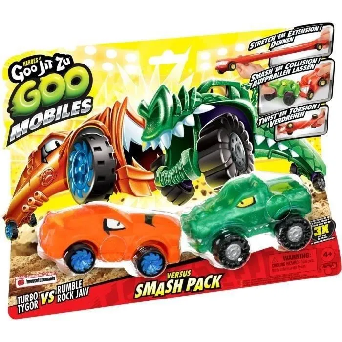 Moose Toys MOO0630996426746 GOO MOBILES Turbo Tyger vs. Rumbler Jaw Vehículos en Miniatura