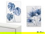 Giftdecor Cuadro Lienzo Marco Blanco Hojas Azul Surtidos 50x70x3 cm (Set de 2)