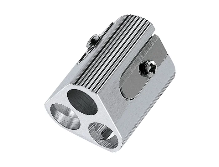 Mor Sacapuntas Metálico 3 Usos Prisma Triangular Robusto para Lápices con Tres Formas de Afilar Mor Sacapuntas Metálico 3 Usos Prisma Triangular Robusto para Lápices con Tres Formas de Afilar