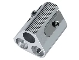 Mor Sacapuntas Metálico 3 Usos Prisma Triangular Robusto para Lápices con Tres Formas de Afilar