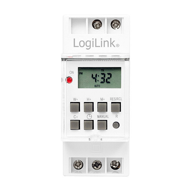 LogiLink Time Switch Temporizador Digital para Carril DIN