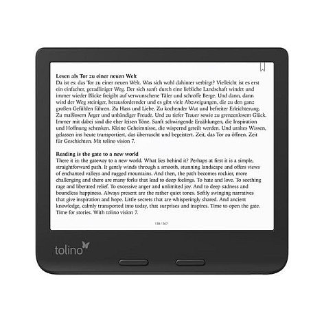Tolino Vision Color Ereader 4016621130183 - Ereader 7" E Ink Kaleido Color 1264x1680, 32 GB, Resistente al Agua, Soporta EPUB, PDF, MOBI, CBR