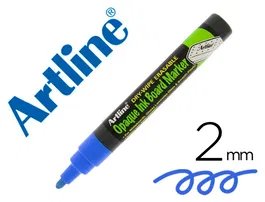 Artline EPD-4 Rotulador Pizarra Tinta Opaca, Punta Redonda 2 mm, Color Azul