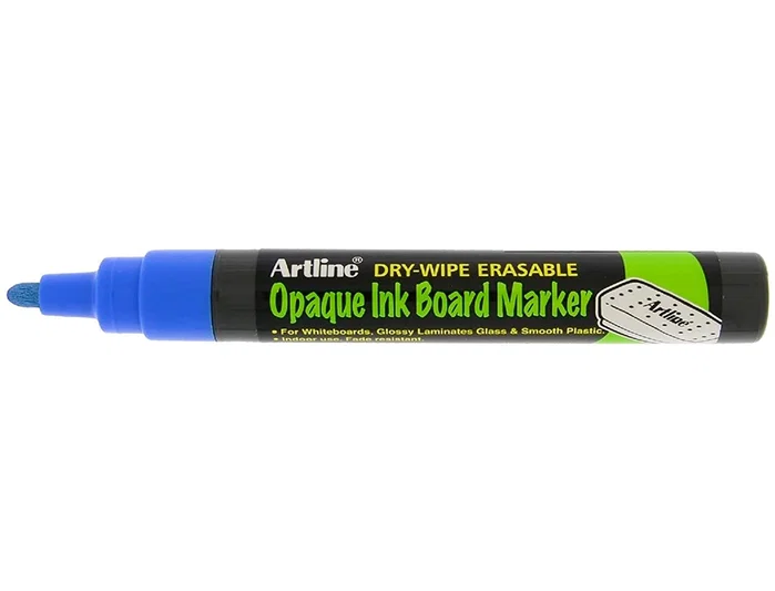 Artline EPD-4 Rotulador para Pizarra Azul con Tinta Opaca y Punta Redonda de 2 mm