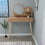 Hanah Home Mesa de Maquillaje Atlantic Pine con Espejo de Tablero de Partículas y Patas de Haya 74cm