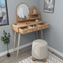 Hanah Home Mesa de Maquillaje Atlantic Pine con Espejo de Tablero de Partículas y Patas de Haya 74cm