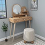 Hanah Home Mesa de Maquillaje Atlantic Pine con Espejo de Tablero de Partículas y Patas de Haya 74cm