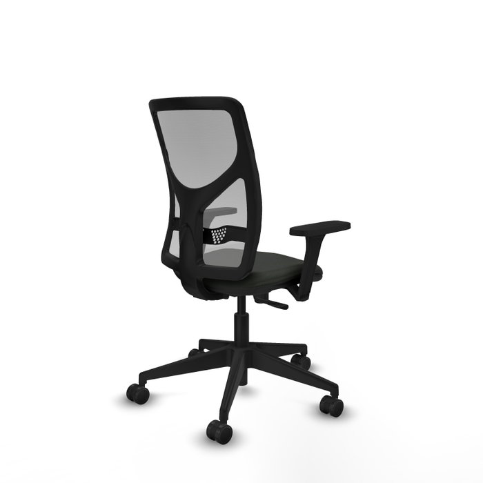PIQUERAS Y CRESPO Silla de oficina Motilla con mecanismo Sincro, Brazos 3D y malla Gris/Tela Negra