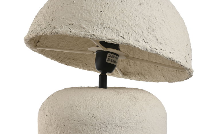 DKD Home Decor Lámpara de sobremesa Seta Artesanal Blanco
