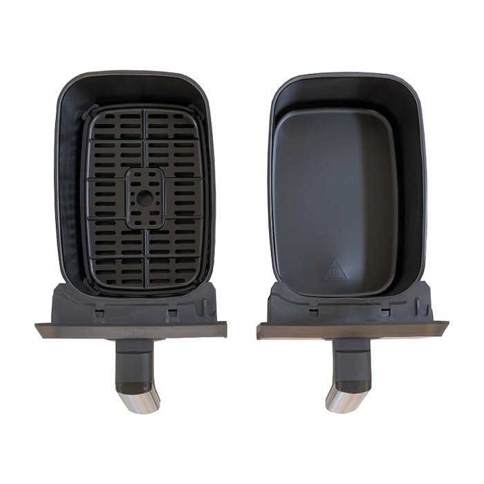 UNOLD 58685 Freidora de Aire Caliente Doble Cámara TWIN ZONE, 8L, 1700W, 10 Programas, Función Deshidratar, Pantalla LED, Negro/Gris