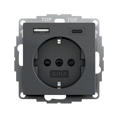 GIRA 245928 USB-Spannungsversorgung System 55 Negro Mate GIRA 245928 USB-Spannungsversorgung System 55 Negro Mate