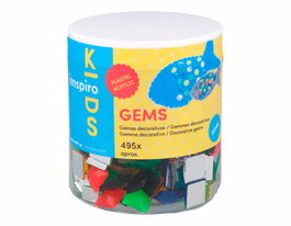 Innspiro Bote de Gemas Decorativas Acrílicas Surtidas 495u. Aprox. Cuadrado