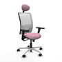 PIQUERAS Y CRESPO Silla de oficina Zulema con mecanismo Sincro, Rosa y Blanco