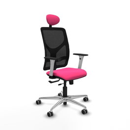 PIQUERAS Y CRESPO Silla de oficina Motilla Rosa y Negro con mecanismo Sincro/Traslack